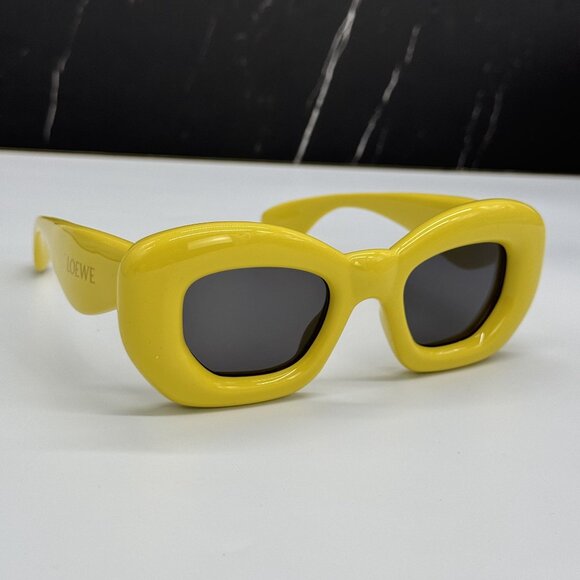 NEW LOEWE LW40117I 39A WOMEN SUNGLASSES YELLOW SQUARE LOEWE EYEWEAR - Picture 5 of 13